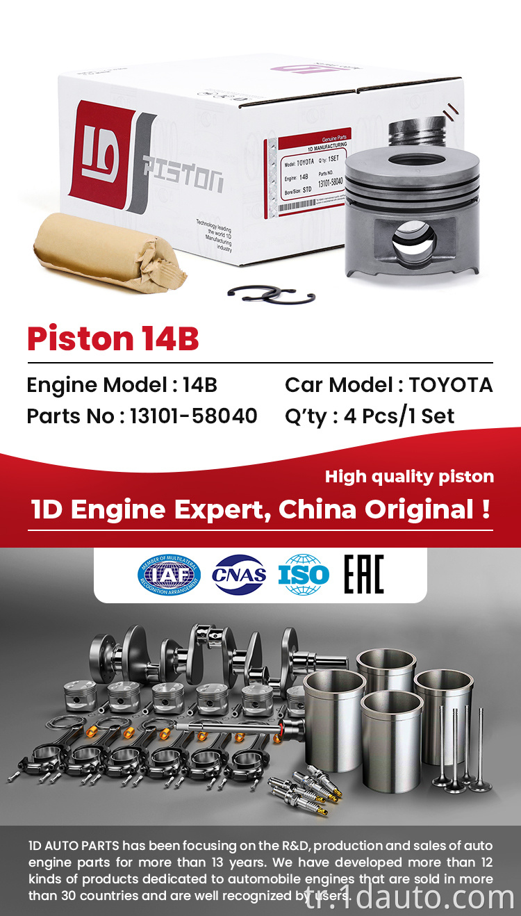 Toyota 14b Motor Piston Seti TOYOTA 14B Engine Piston Set